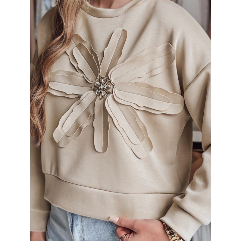 Dámská halenka nadměrné velikosti s květinou PETITKA světle béžová