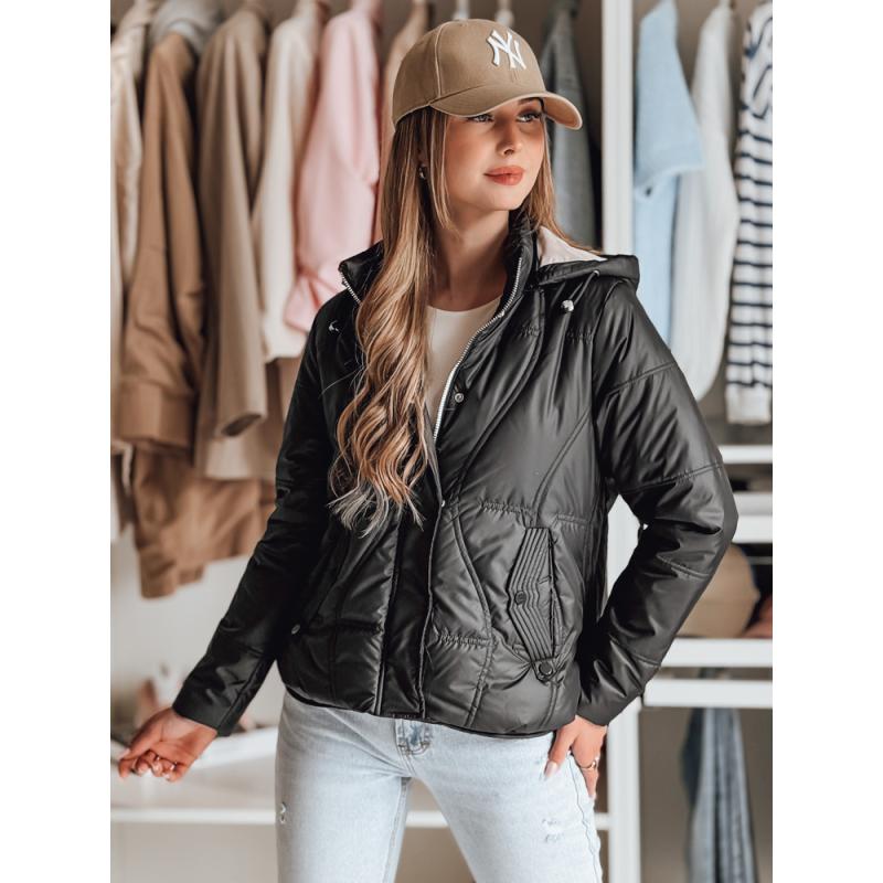 Női átmeneti steppelt kabát MARISSIA, fekete