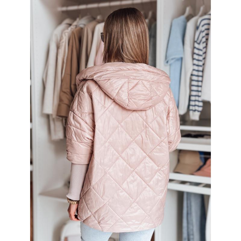 Dámská přechodová prošívaná bunda oversize PUFFILOF růžová