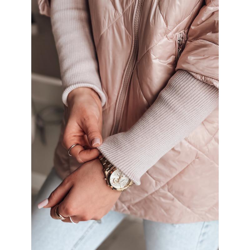 Dámská přechodová prošívaná bunda oversize PUFFILOF růžová