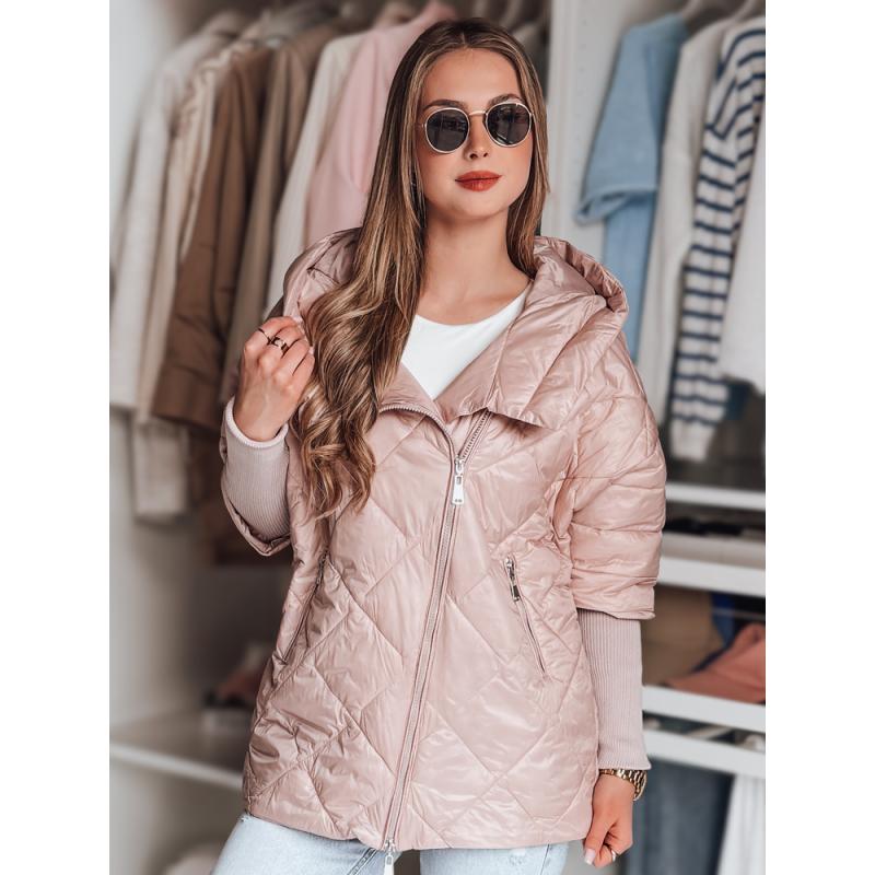 Dámská přechodová prošívaná bunda oversize PUFFILOF růžová