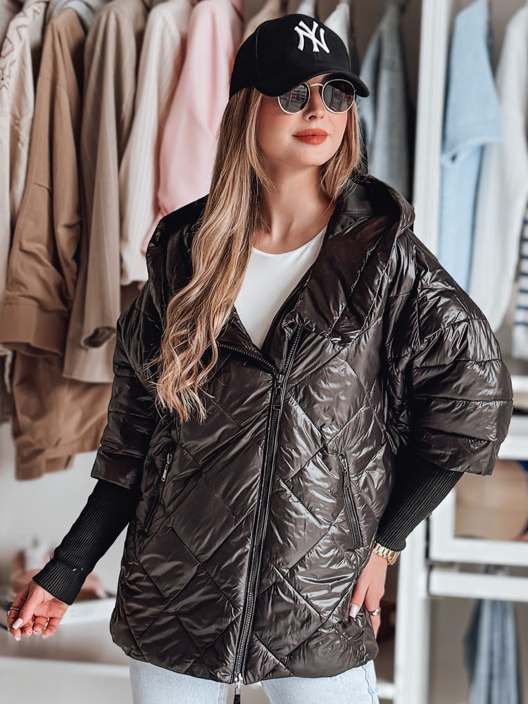 Dámska prechodna prešívaná bunda oversize PUFFILOF čierna