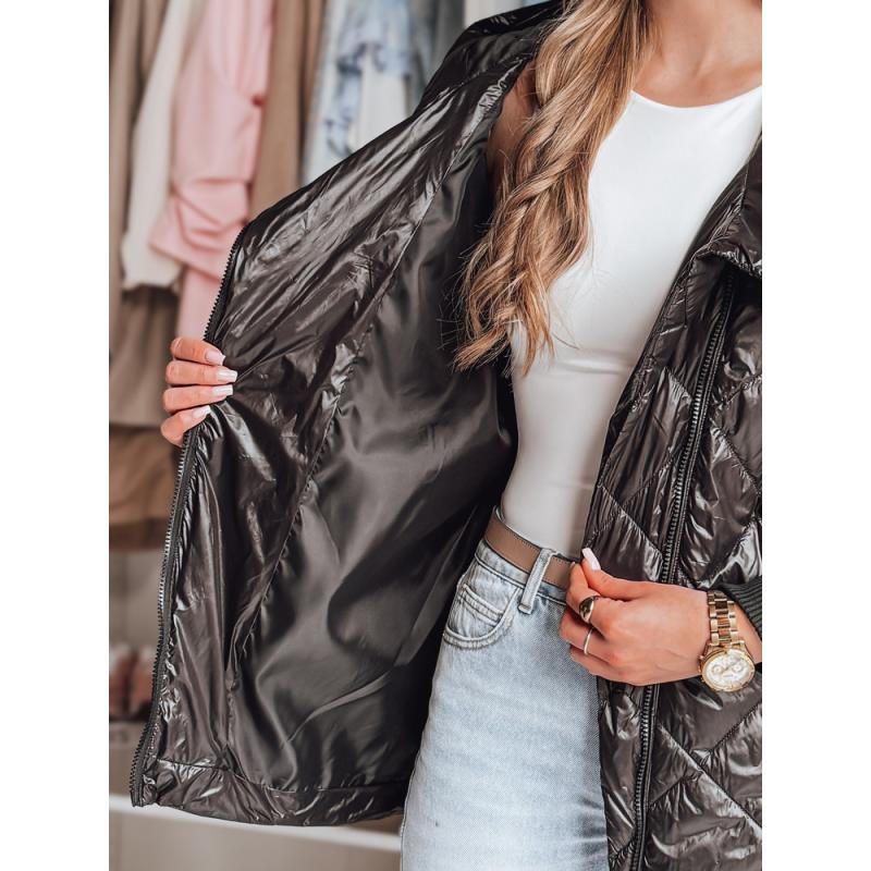 Dámská přechodová prošívaná bunda oversize PUFFILOF černá