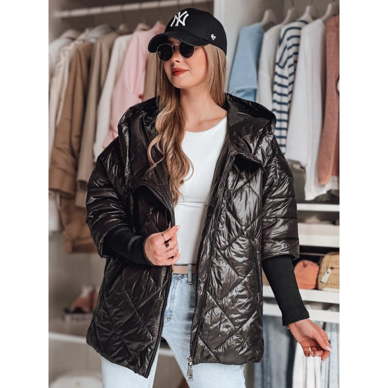 Dámská přechodová prošívaná bunda oversize PUFFILOF černá