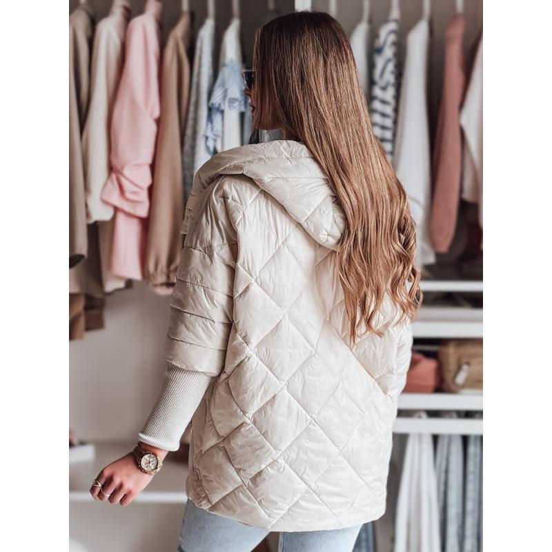Dámská přechodová prošívaná bunda oversize PUFFILOF světle béžová