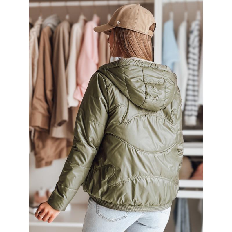 Dámska prešívaná bunda s kapucňou NIVESSO zelená