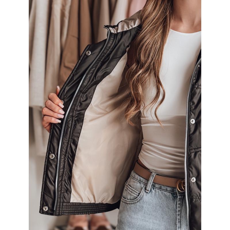 Dámska prešívaná bunda s kapucňou NIVESSO čierna