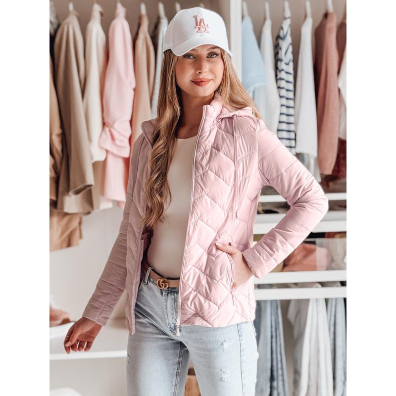 Dámská přechodová prošívaná bunda ZIPZAB světle růžová
