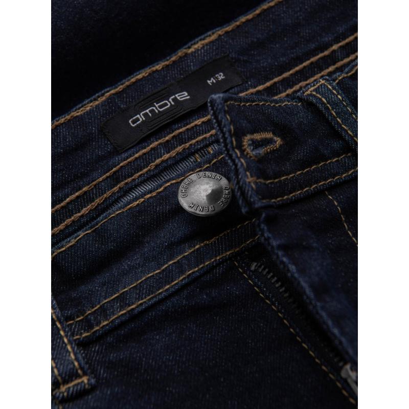 Pánské džínové šortky s ohrnutými nohavicemi - tmavě modré V1 OM-SRDS-0134