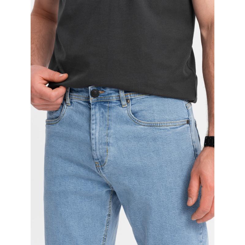 Pánské džínové kraťasy s ohrnutými nohavicemi - modré V2 OM-SRDS-0134