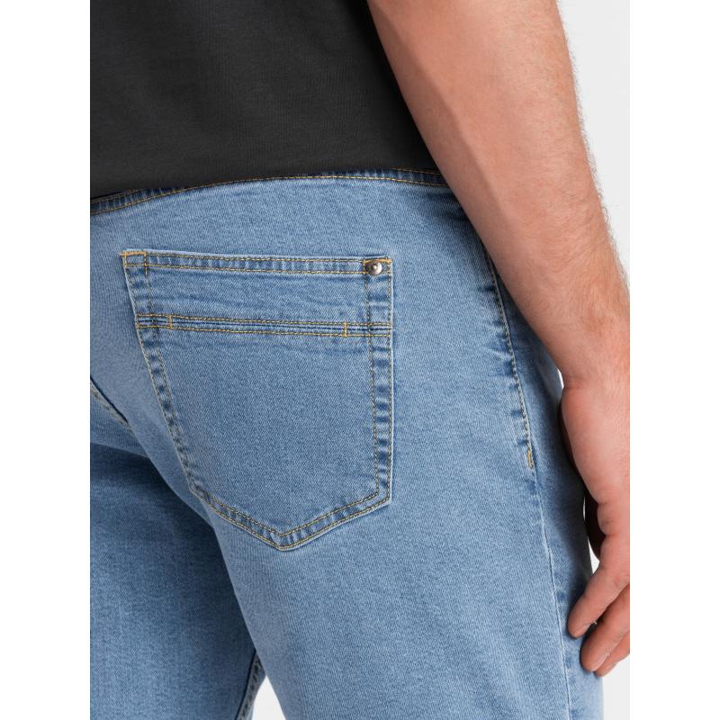 Pánské džínové kraťasy s ohrnutými nohavicemi - modré V2 OM-SRDS-0134