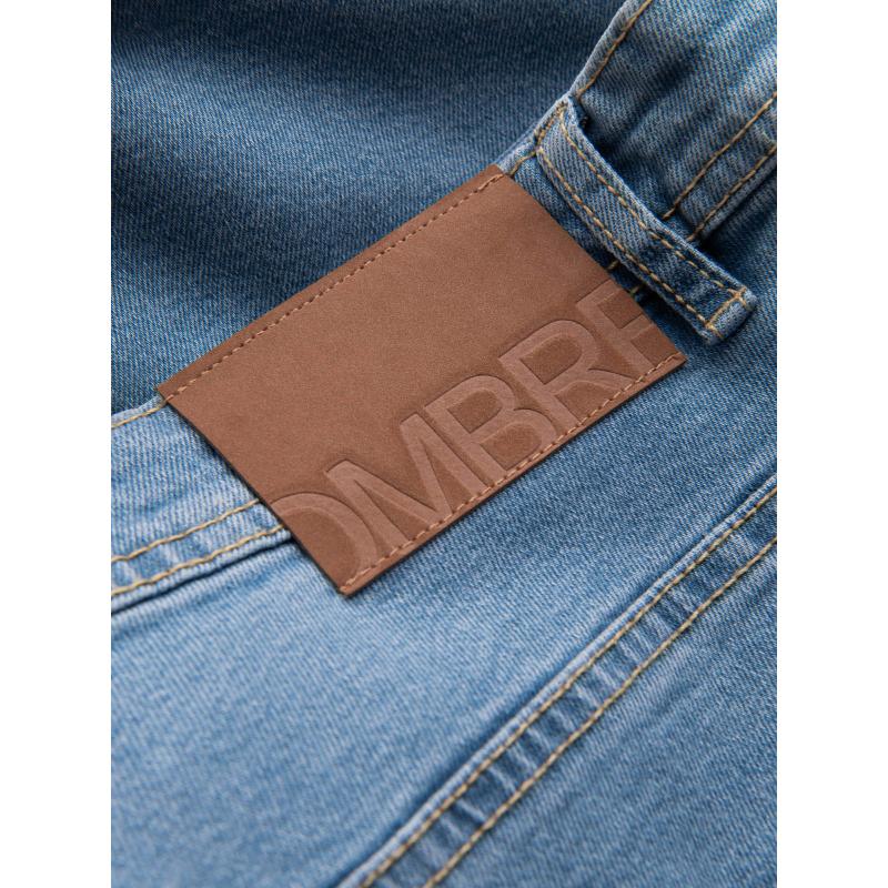 Pánské džínové kraťasy s ohrnutými nohavicemi - modré V2 OM-SRDS-0134