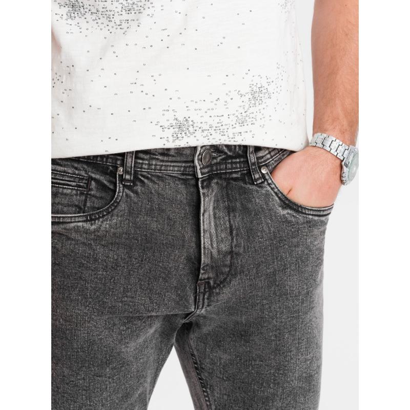 Férfi farmer rövidnadrág felhajtott lábakkal - szürke V3 OM-SRDS-0134 OM-SRDS-0134