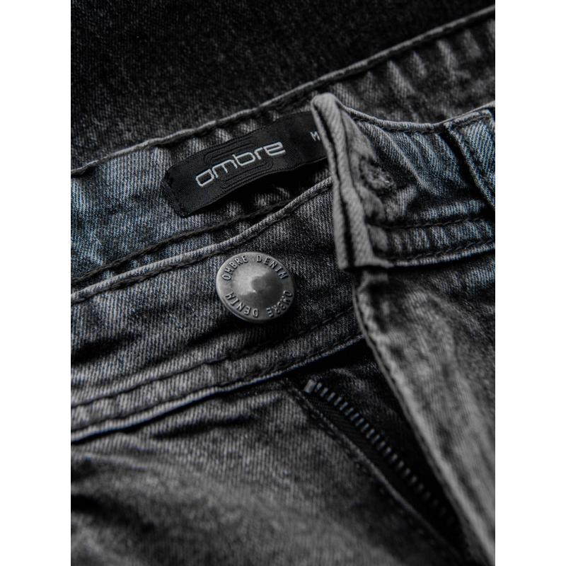 Férfi farmer rövidnadrág felhajtott lábakkal - szürke V3 OM-SRDS-0134 OM-SRDS-0134