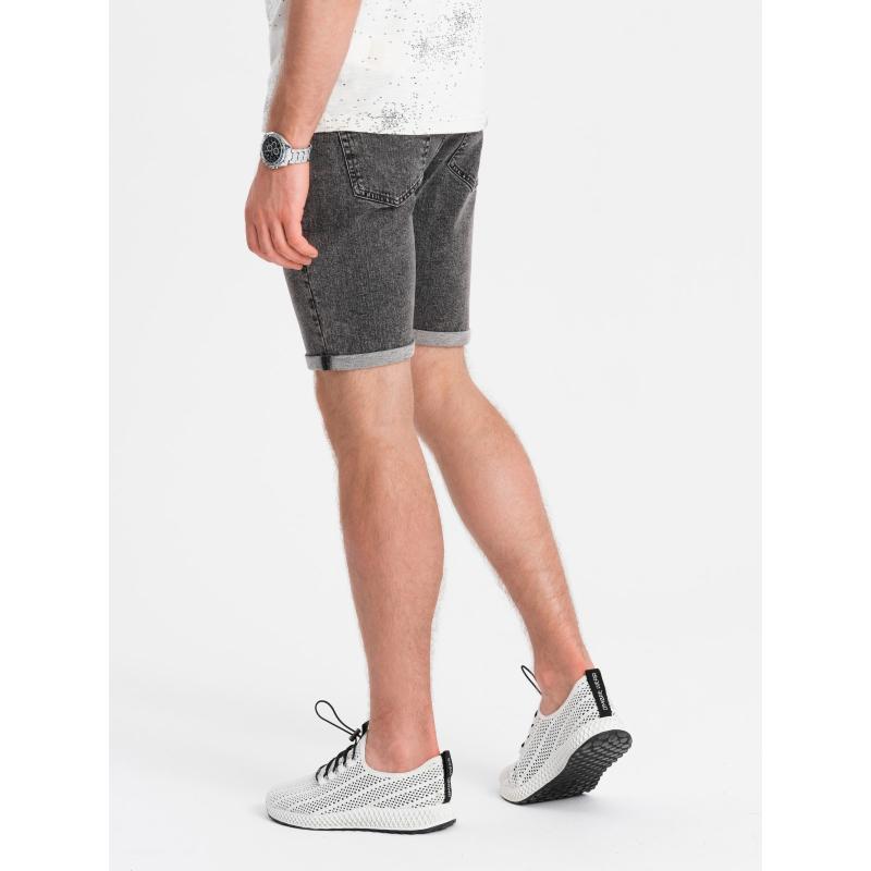 Férfi farmer rövidnadrág felhajtott lábakkal - szürke V3 OM-SRDS-0134 OM-SRDS-0134