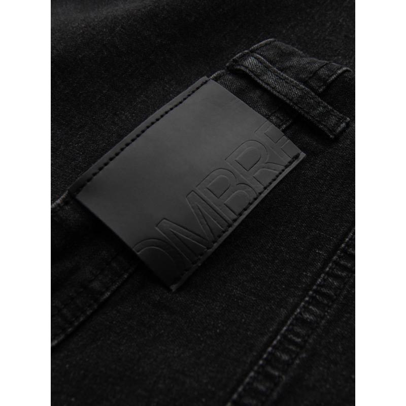 Pánské džínové kraťasy s ohrnutými nohavicemi - černé V4 OM-SRDS-0134