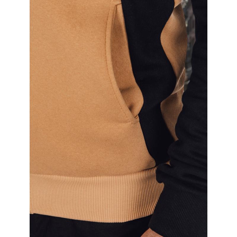 Férfi pulóver állógallérral, kamel