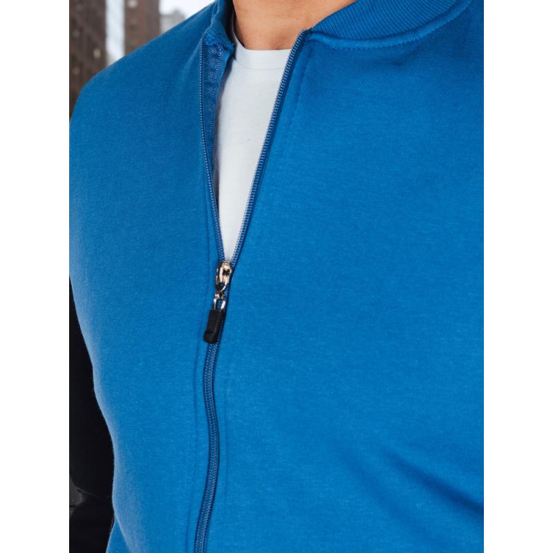 Férfi pulóver állógallérral, kék