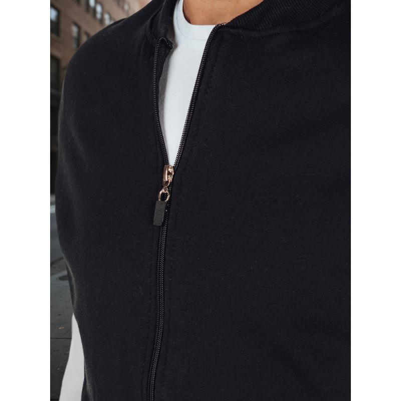 Férfi pulóver állógallérral, fekete