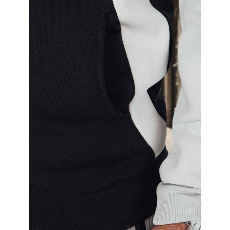 Férfi pulóver állógallérral, fekete