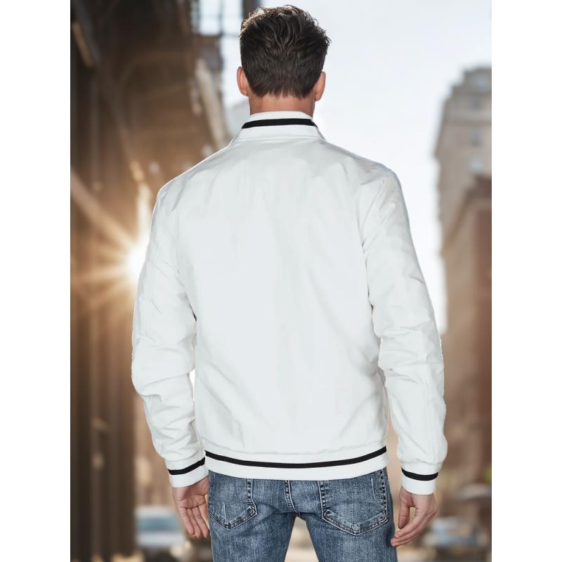 Pánská přechodová bunda bomberka bílá
