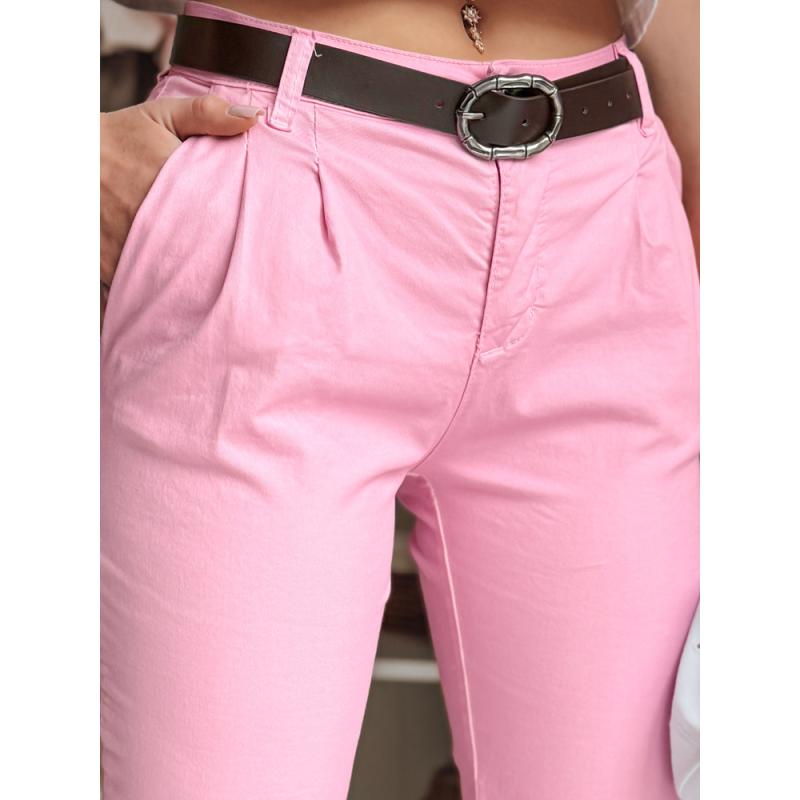 Női chino nadrág övvel MODELA rózsaszín