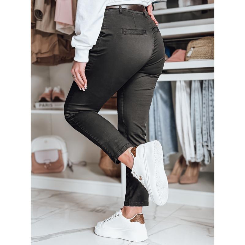 Női slim fit nadrág övvel LINESKA khaki