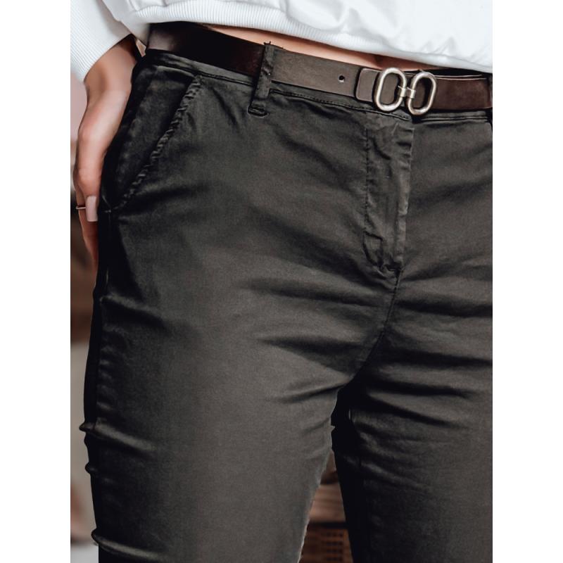 Női slim fit nadrág övvel LINESKA khaki