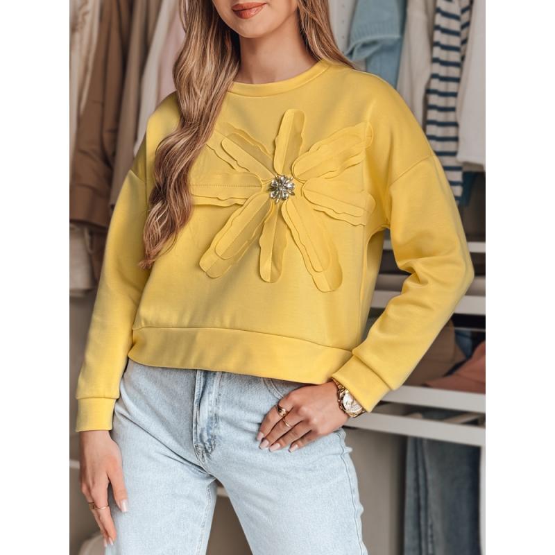 Dámská halenka oversize s květinou PETITKA žlutá