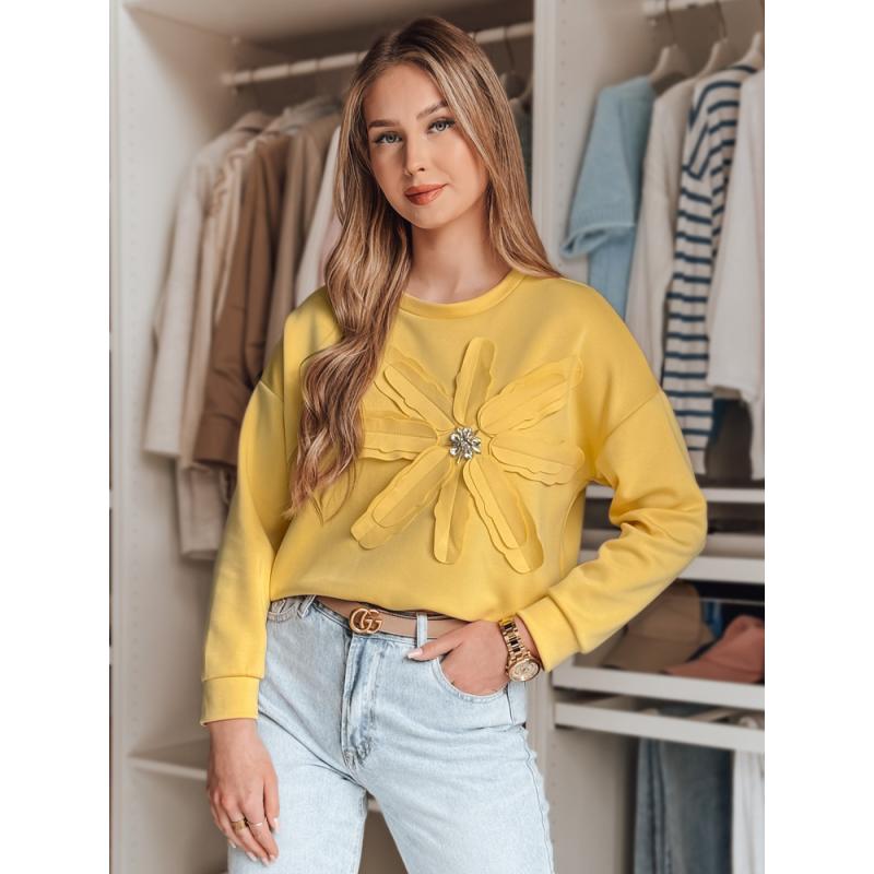 Dámská halenka oversize s květinou PETITKA žlutá