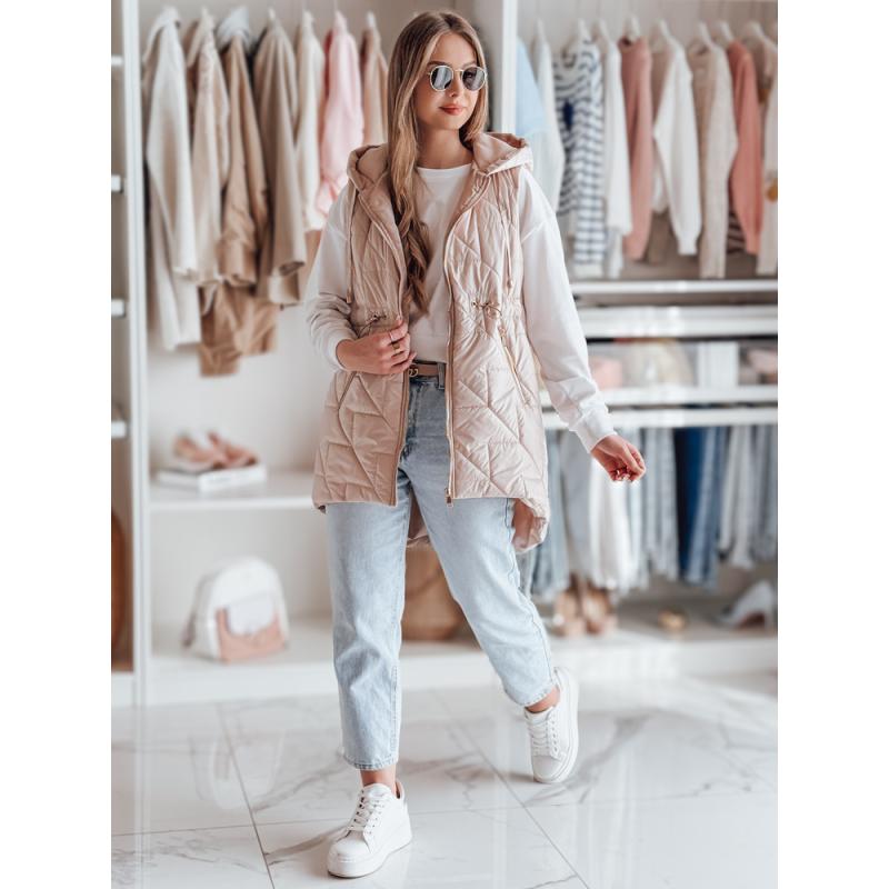 Női steppelt mellény OLINVIA rózsaszín