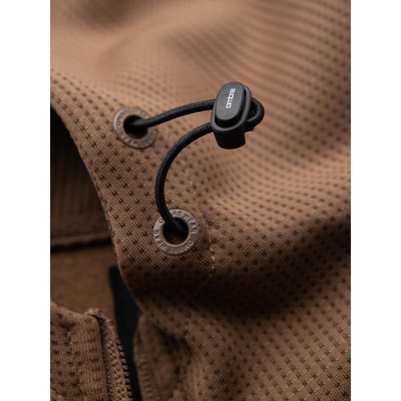 Férfi könnyű, színes fleece sportkabát - barna és sötétkék V1 OM-JANP-0194