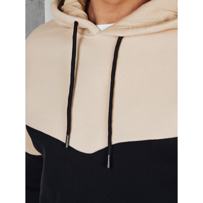 Pánska mikina basic s kapucňou béžová