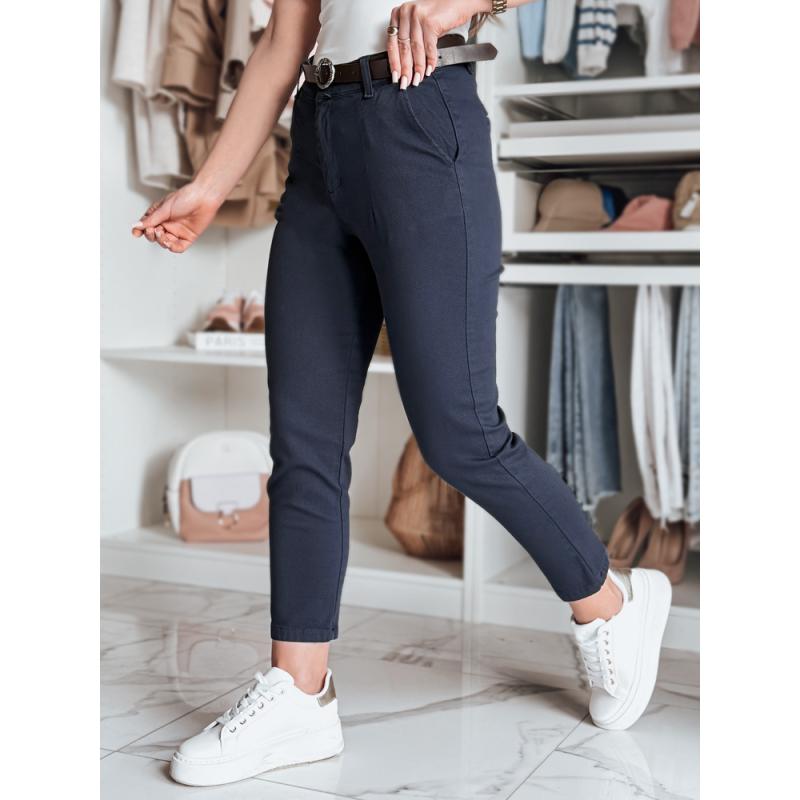 Dámske nohavice slim fit s opaskom LINESKA khaki