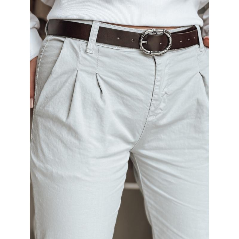 Dámské chino kalhoty s páskem MODELA světle šedé