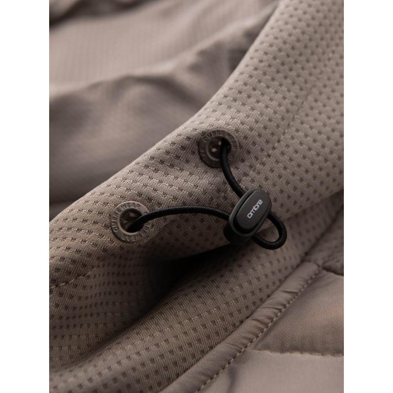 Lehká barevná pánská sportovní bunda s fleecem - hnědá a tmavě modrá V1 OM-JANP-0194