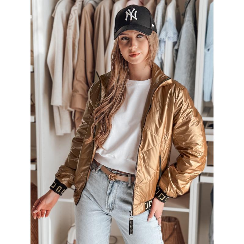 Dámská prošívaná bunda bomber GLAMCIX béžová