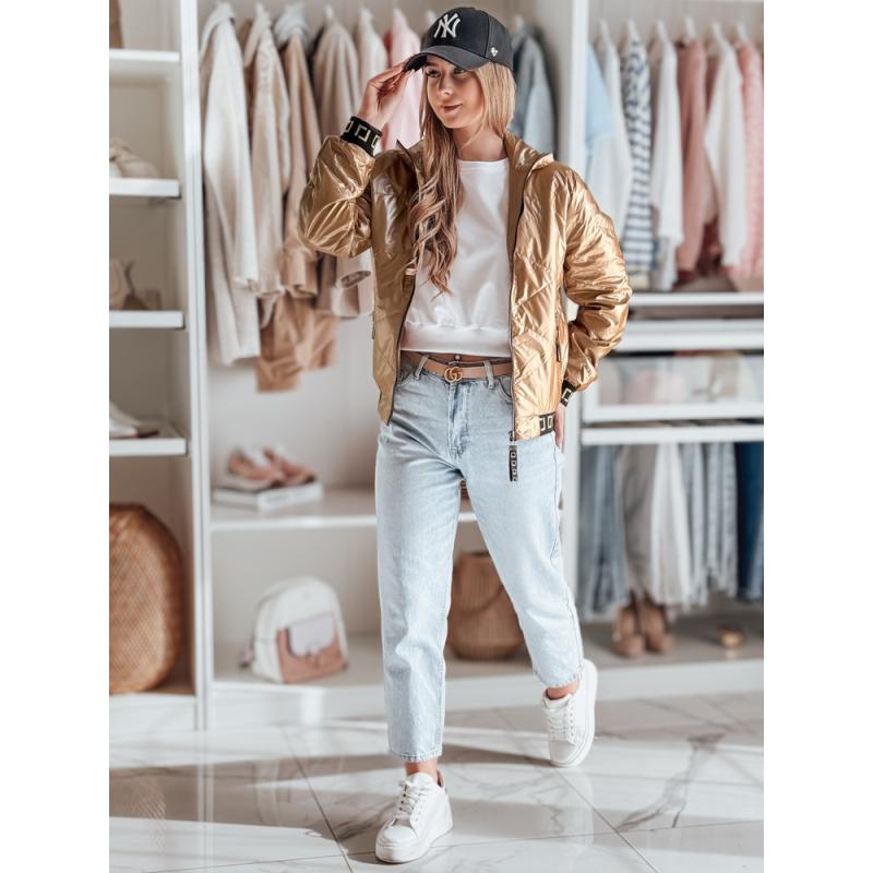 Dámská prošívaná bunda bomber GLAMCIX béžová