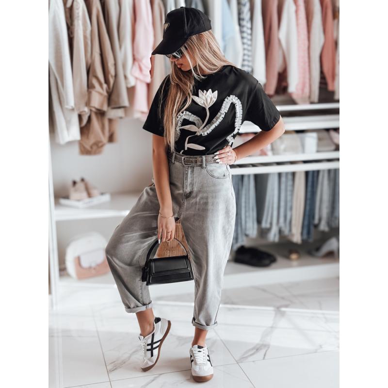 Dámské tričko oversize s 3D efektem černé