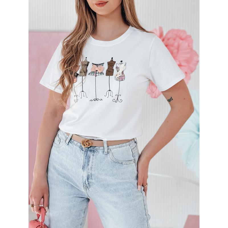 Női póló nyomtatással MANETEE fehér