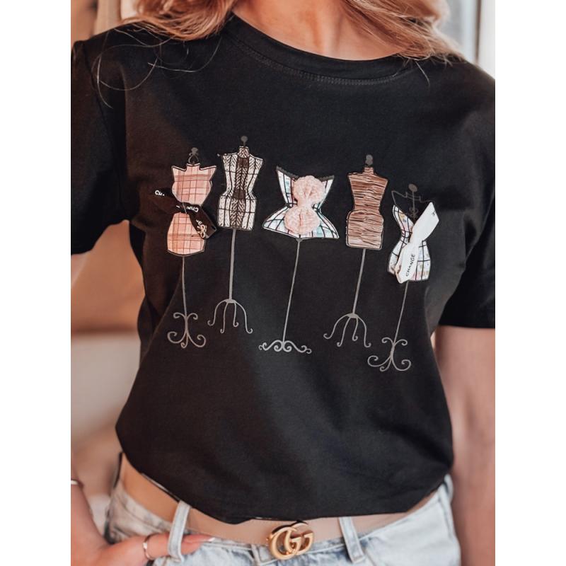 Dámské tričko s potiskem MANETEE černé