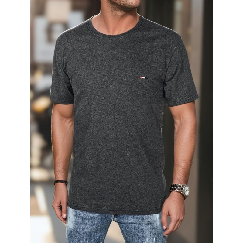 Férfi póló s výšivkou tmavě šedé