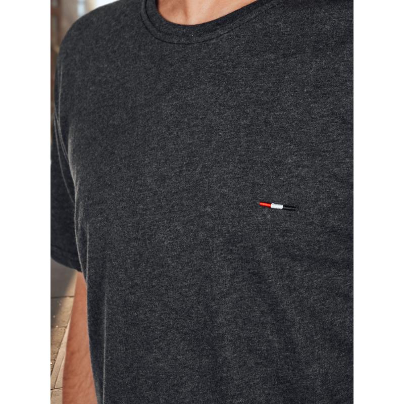 Férfi póló s výšivkou tmavě šedé