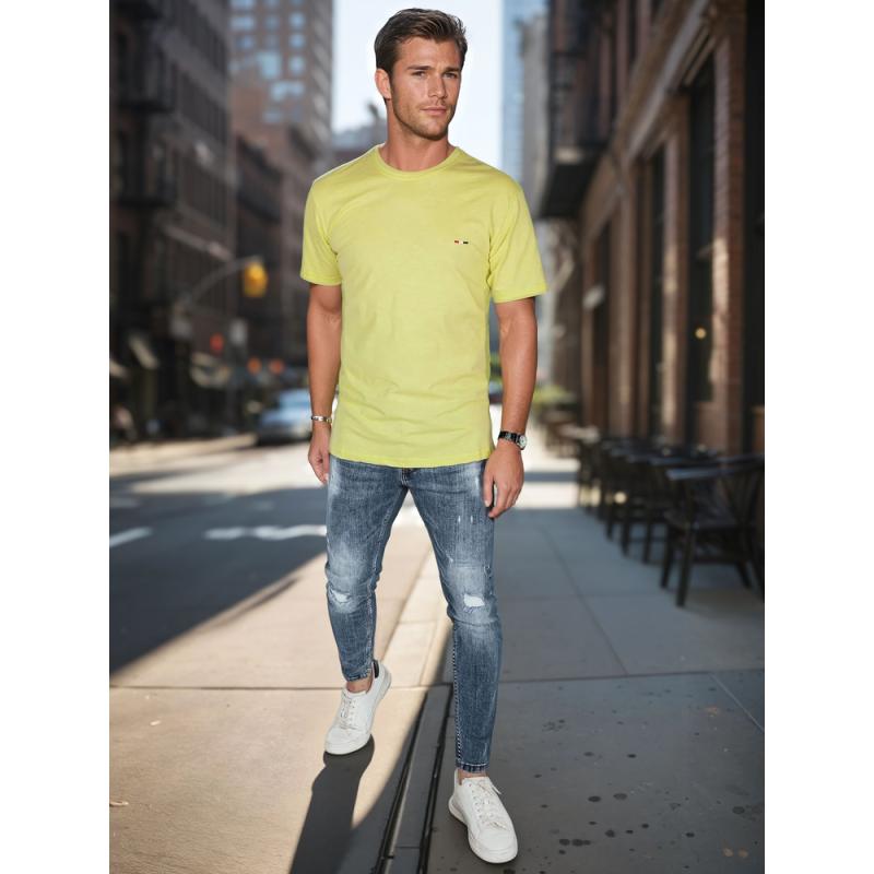 Pánske tričko s výšivkou žltá