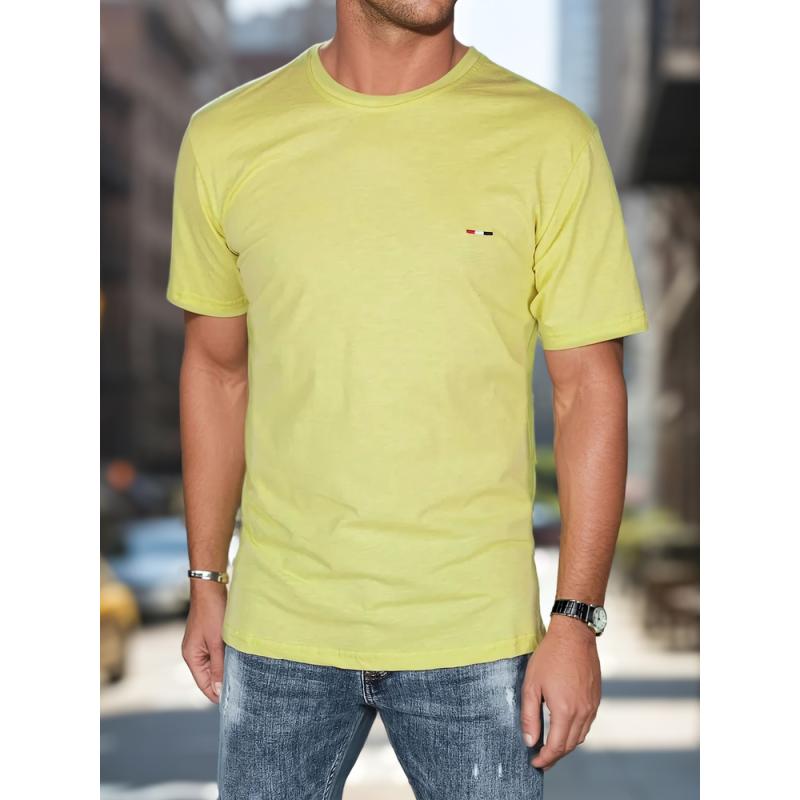 Pánske tričko s výšivkou žltá