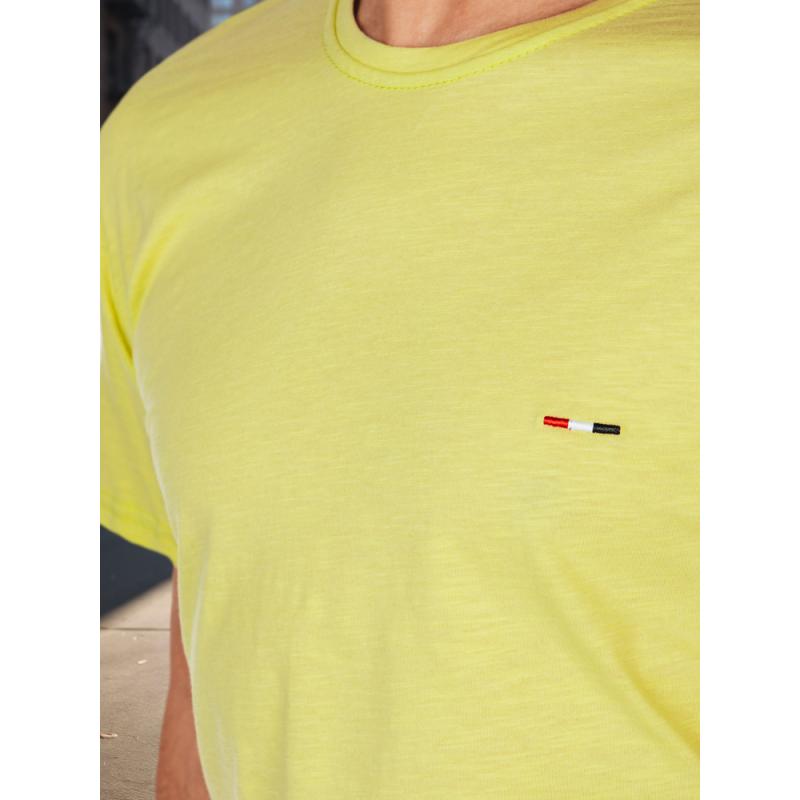 Pánske tričko s výšivkou žltá