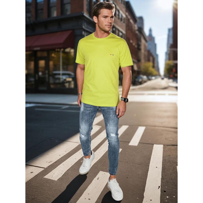 Pánske tričko s výšivkou žltá