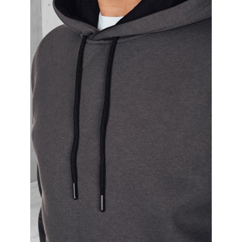 Férfi alap pulóver, kapucnis, grafit