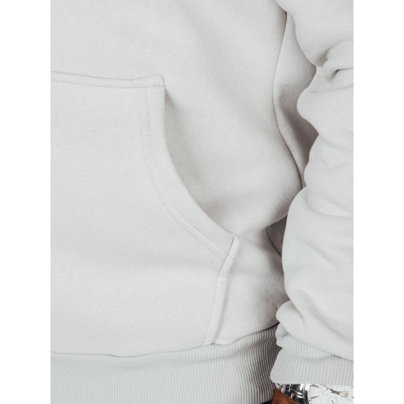 Férfi kapucnis pulóver, alap, világosszürke