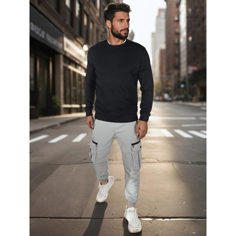 Férfi alap pulóver, fekete